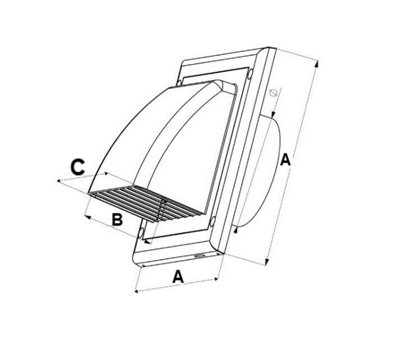 White Gravity Flap Air Vent Grille 190mm x 190mm / 100mm