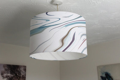 White Grey Marble Ceiling Lamp Shade 45cm x 26cm Ceiling Shade