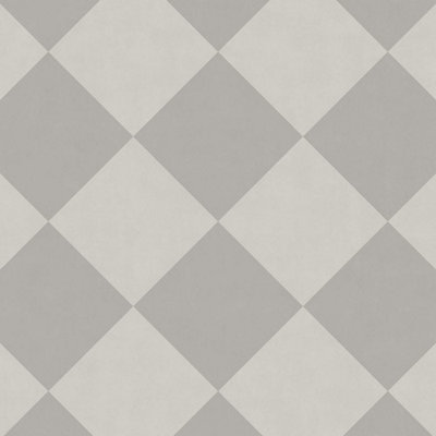 White&Grey Tile Effect Anti-Slip Vinyl Sheet For DiningRoom Hallways Conservatory And Kitchen Use-1m X 2m (2m²)