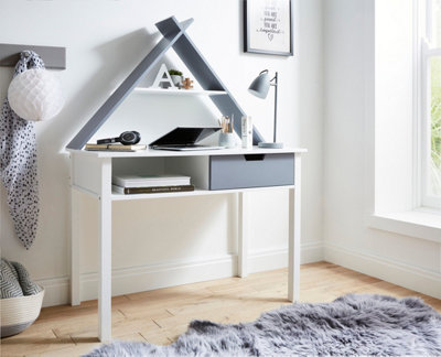 Childrens white desk with hot sale drawers