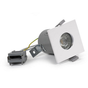 White GU10 Square Fire Rated Downlight - IP65 - SE Home