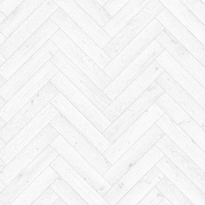 White Herringbone Wood Effect Vinyl Flooring For LivingRoom - 3