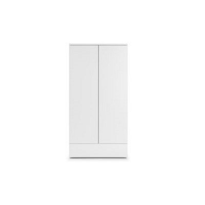 White High Gloss 2 Door Combination Wardrobe