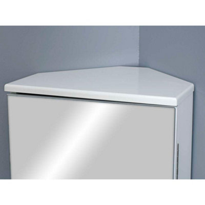 White gloss corner bathroom cabinet outlet