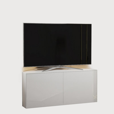 Cream high gloss on sale corner tv unit