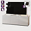 White high gloss SMART large TV cabinet with wireless phone charging and Alexa or app operated LED mood lighting