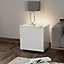 White high gloss SMART side table with wireless phone charging and Alexa operated ambient lighting