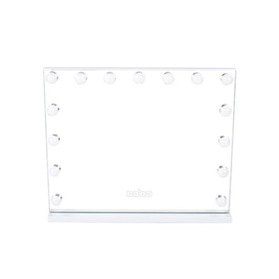 White Hollywood 15 LED Bulbs Bedroom Vanity Makeup Mirror with Bluetooth, Dimmable Touch Control 58x 46cm