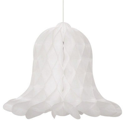 White Honeycomb Paper Bell Christmas Wedding Decoration Hanging Bell 20cm Wide