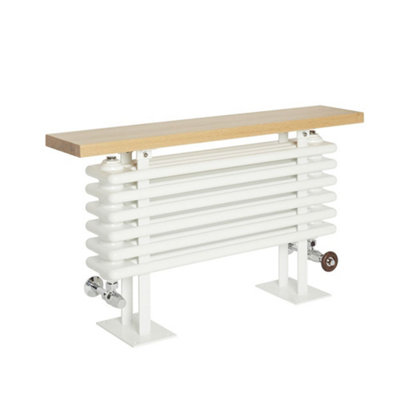 White Horizontal Column Bench Radiator 800mm x 510mm