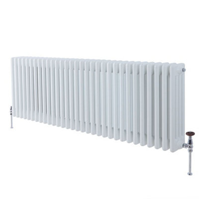 White Horizontal Four Column Radiator 600mm x 1415mm