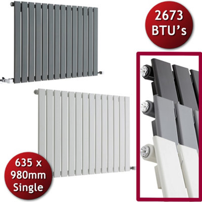 White Horizontal Single Panel Radiator 635mm x 980mm
