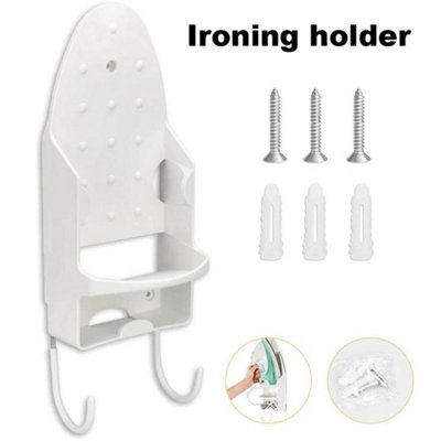 White Ironing Board Holder Hanger Door Cupboard Wall Mount Storage Rack