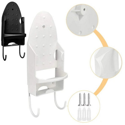 White Ironing Board Holder Hanger Door Cupboard Wall Mount Storage Rack