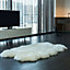 White Irregular Super Soft Shaggy Longhair Area Rug Kids Room Decor Chair Sofa Cover Seat Pad 110 x 180 cm