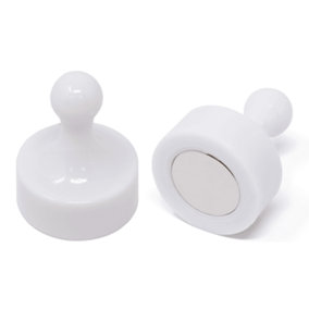 White Jumbo Skittle Magnets for Fridge, Office, Whiteboard, Noticeboard, Filing Cabinet - 29mm dia x 38mm tall