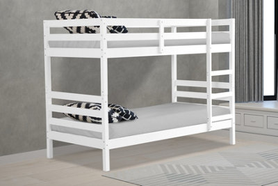 White Kids 3ft Standard Single Wood Wooden Bunk Bed Frame