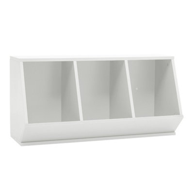 White Kids Toy Storage Boxes Open Style Child Toy Organizer Cabinet