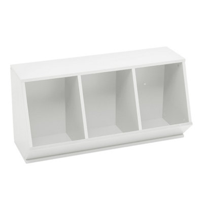 White Kids Toy Storage Boxes Open Style Child Toy Organizer Cabinet