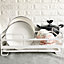White Kitchen Metal Dish Drainer Rack Draining Board with Removable Drip Tray