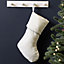 White Knightsbridge Velvet Xmas Tree Decoration Christmas Gift Bag Christmas Stocking
