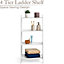 White Ladder Shelf Wooden 4 Tier Storage Unit Display Stand Bathroom Christow