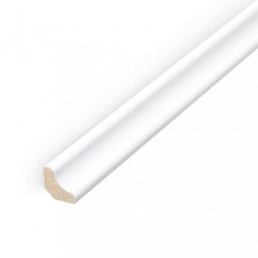 White Laminate Scotia - 15 x 15mm - 2.4m Lengths - Pack Of 10