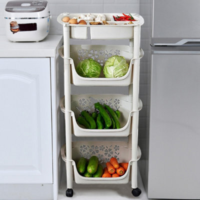 White Large Kitchen Vegetable Storage Rack 109 H