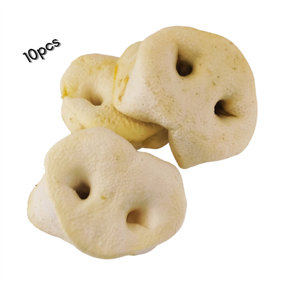 White Large Puffed Pig Snouts (10pcs bag) 100% Natural Dog Treats