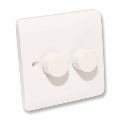 White LED Dimmer Switch Double Gang