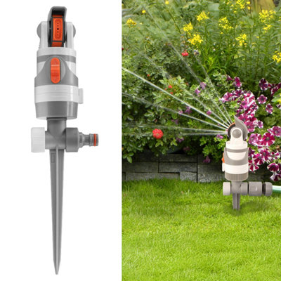 White Line Gear Drive Lawn Sprinkler with 4 Spray Patterns, Adjustable ...