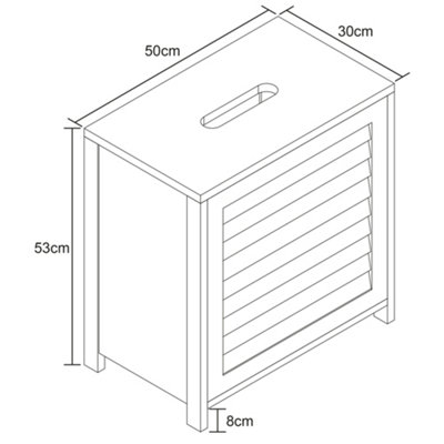 White Louvre Bathroom Laundry Storage Basket - 8