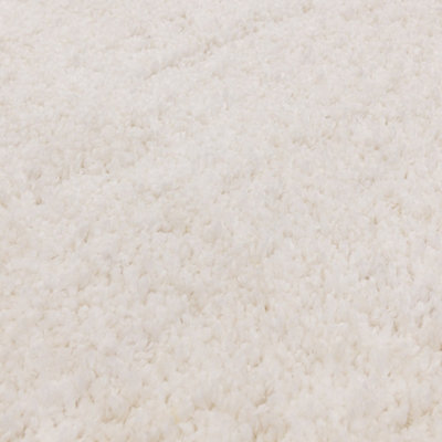 White Luxurious , Modern , Plain , Shaggy Easy to Clean Rug for Living Room, Bedroom - 200cm X 290cm