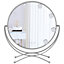 White Luxurious Round Rotary Makeup Vanity Mirror with LED Lights Dimmable