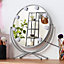 White Luxurious Round Rotary Makeup Vanity Mirror with LED Lights Dimmable
