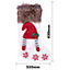 White Luxury Gonk Christmas Stocking with Hook & Fur Lined Trim - Festive Christmas Knitted Gift Bag - H42 x W23.5 x D1.5cm