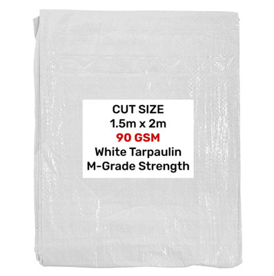 White M-Grade Tarpaulin 1.5m x 2m