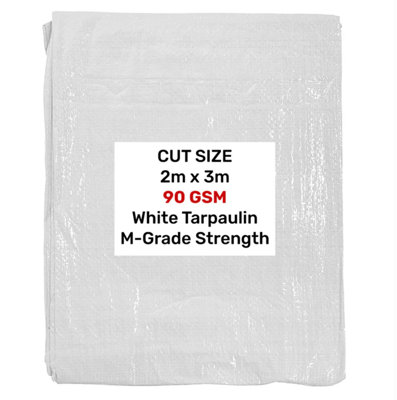 White M-Grade Tarpaulin 2m x 3m