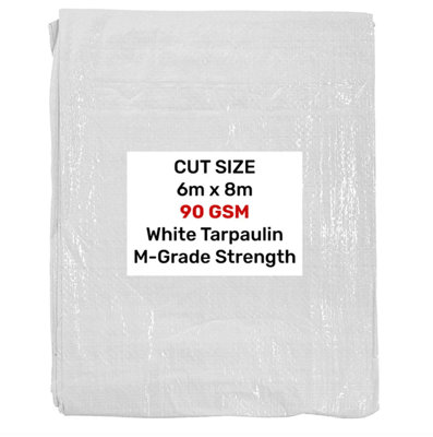 White M-Grade Tarpaulin 6m x 8m