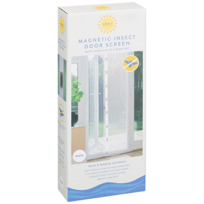 White Magnetic Anti Insect Door Screen Curtain