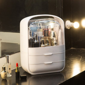 White Makeup Orangizer Display Box with Lid