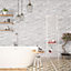 White Marble 5 x 10cm Brick Size Split Face Cladding 30.5 x 30.5cm Tile, Sold Per Tile
