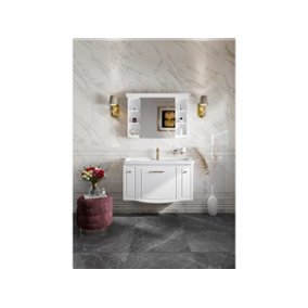White Marble Calacutta Gloss 100mm x 100mm Ceramic Wall Tile SAMPLE