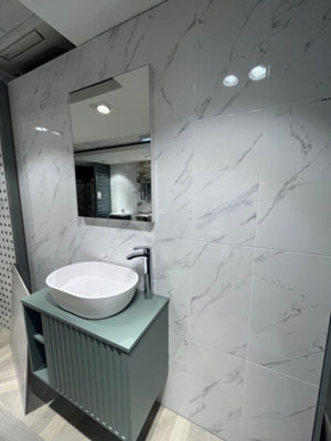 White Marble Calacutta Gloss 300mm x 600mm Ceramic Wall Tiles (Pack of 10 w/ Coverage of 1.80m2) - 3