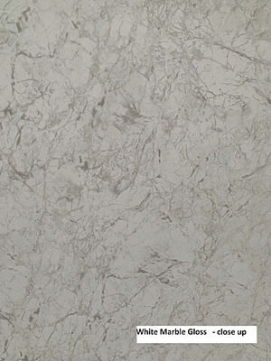 White Marble Gloss Shower Panel 1000mm Wide x 2.4m Wet Wall  Bathroom Cladding PVC 10mm Thick