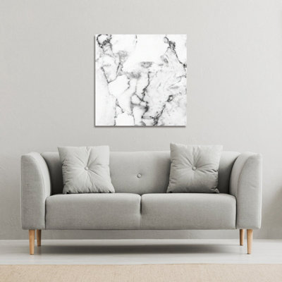 White Marble Texture (Canvas Print) / 101 x 101 x 4cm