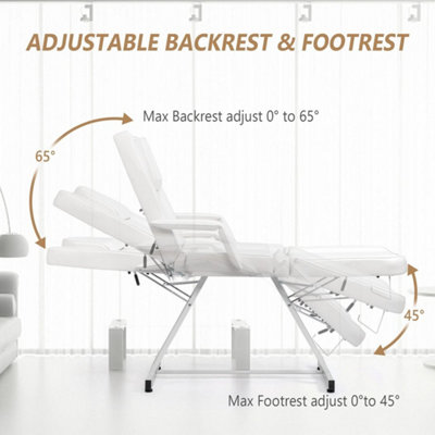 White Massage Table Beauty Bed with Stool Salon Tattoo Spa Bed Couch Reclining