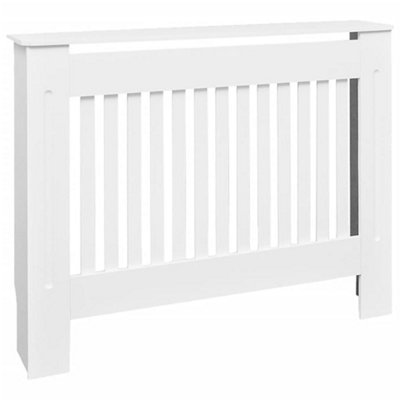 White MDF Radiator Cover Heating Cabinet 112 cm