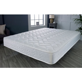 White Memory Foam Hybrid Sprung Mattress Double