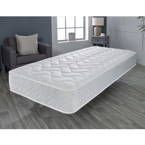 White Memory Foam Hybrid Sprung Mattress Single